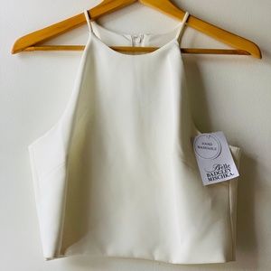 NWT! BELLE BADGLEY MISCHKA White strap tank